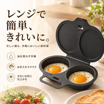 EggEasy™ 電子レンジ用オムレツメーカー｜簡単・時短でふんわりオムレツ