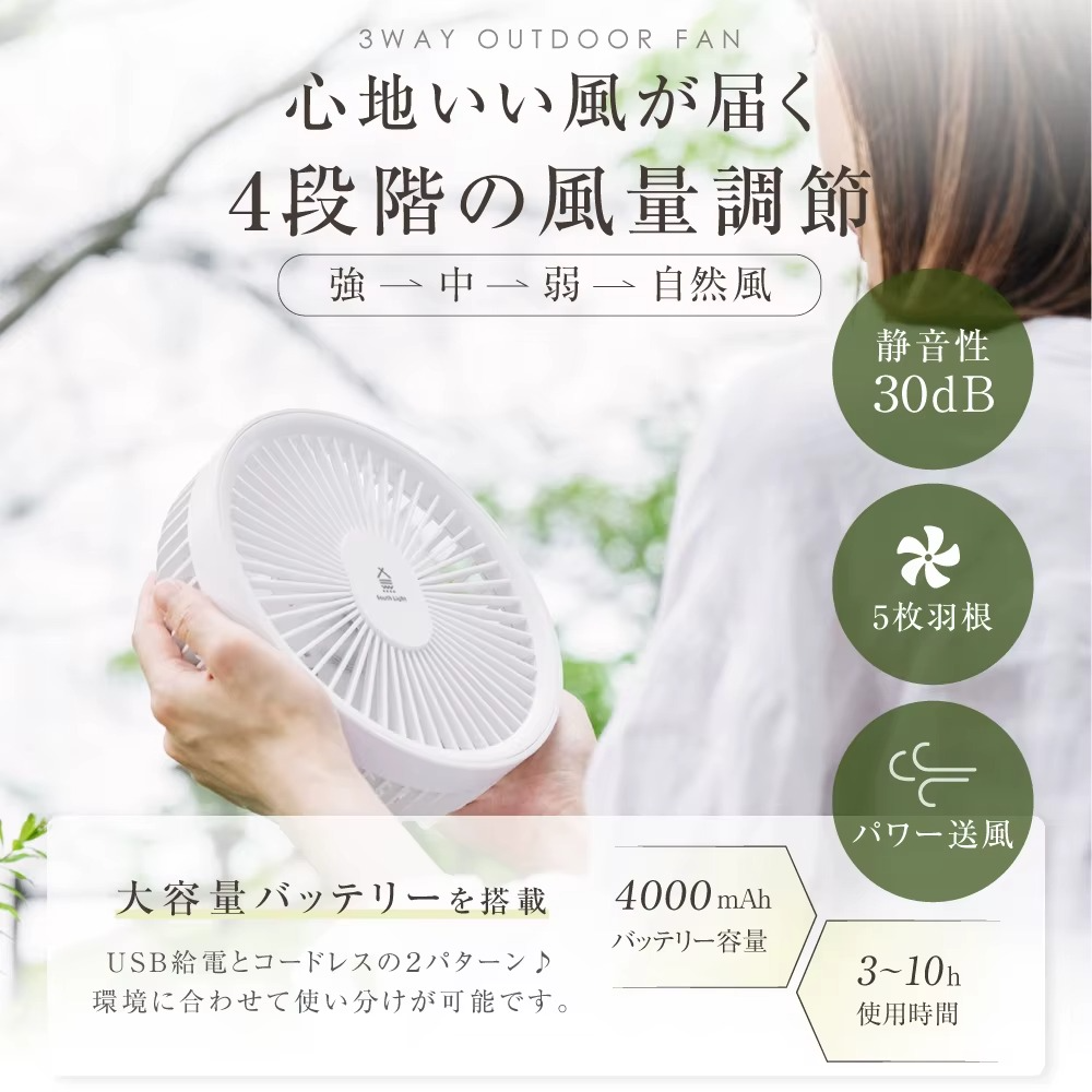 マグネットリモコン付き3WAY扇風機